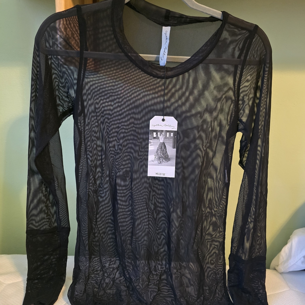 Cynthia Ashby Mezzo Tee Black Mesh Top